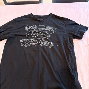 MAD Engine Black Star Wars Graphic Tee with White Ship Art